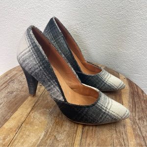 Anthropologie l 6.5 Schuler&Sons Retro 50s Rockabilly Plaid Flannel Pinup Heels